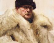 Self-Portrait in a wolfskin - 安德斯·左恩